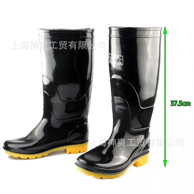 上海雙錢903男高筒雨鞋高幫牛筋雨靴防水防滑勞保批發工廠,批發,進口,代購