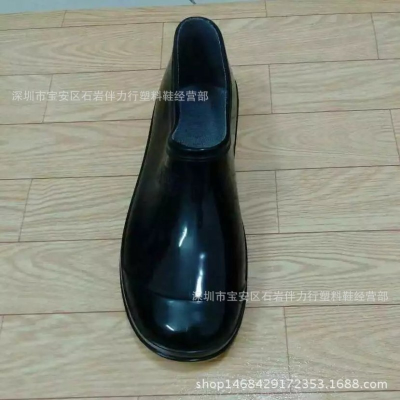 黑色工礦水鞋低筒勞工雨鞋工地勞保男士橡膠雨靴廠傢批發批發・進口・工廠・代買・代購