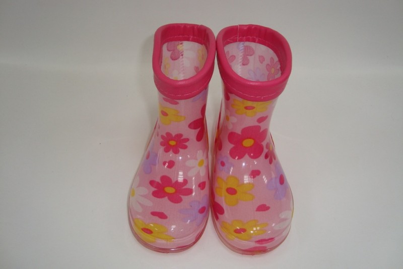 日本原單防滑兒童水晶鞋女童寶寶小孩雨鞋兒童雨鞋桃紅色小花花批發・進口・工廠・代買・代購