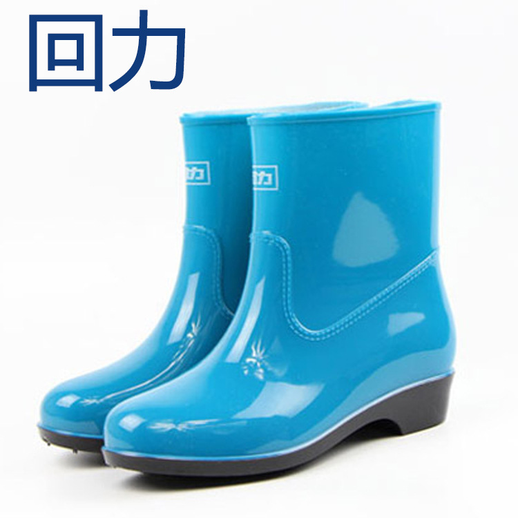 回力雨鞋女士套鞋中筒時尚女款加絨雨靴防滑水鞋短筒膠鞋成人水靴工廠,批發,進口,代購