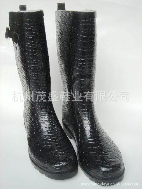 廠傢直銷 歐美范 蛇紋 長筒 橡膠雨靴 雨鞋 膠鞋 防水鞋 來樣訂做批發・進口・工廠・代買・代購