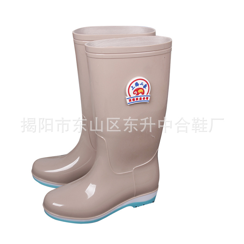 上海二象女士新款高筒低跟三色耐酸堿勞保雨鞋 純色舒適防滑水鞋批發・進口・工廠・代買・代購