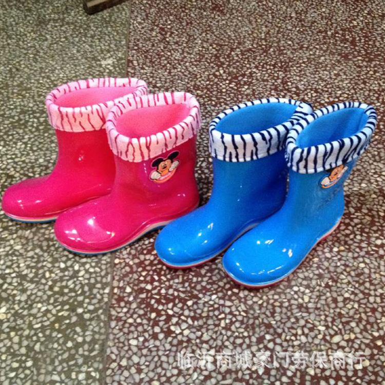 PVC新款兒童雨鞋加棉男童女童水鞋時尚卡通保暖寶寶雨靴批發・進口・工廠・代買・代購