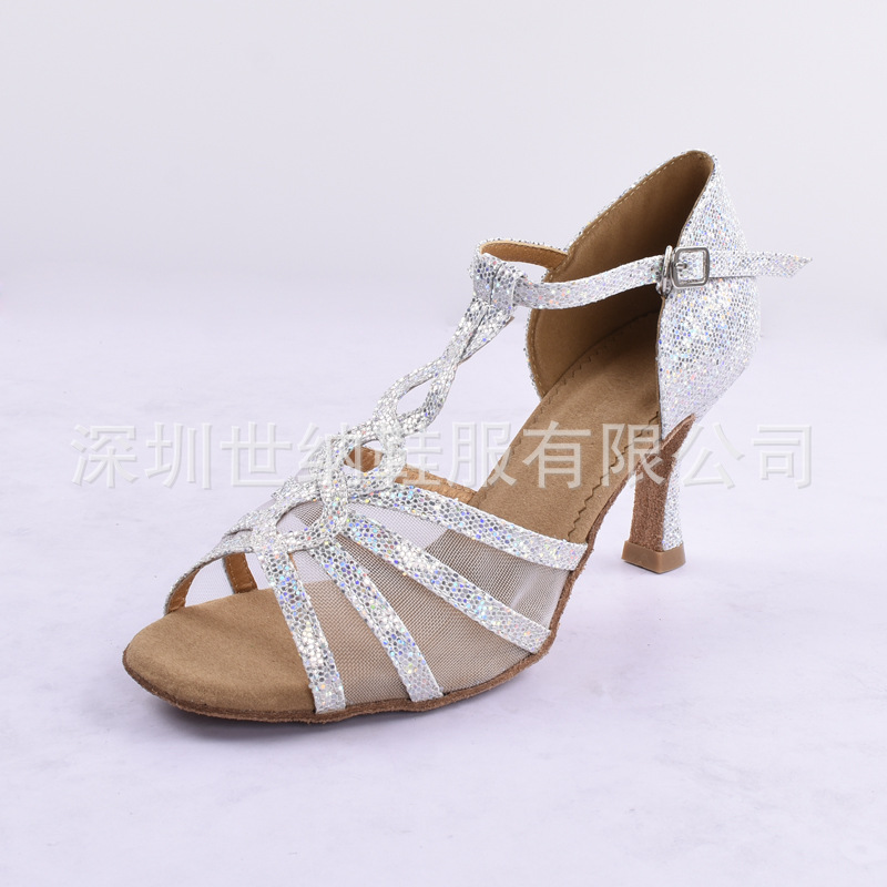 時尚銀彩閃正品舞廳跳舞鞋成人拉丁舞鞋高跟女式舞蹈鞋wudaoxie工廠,批發,進口,代購