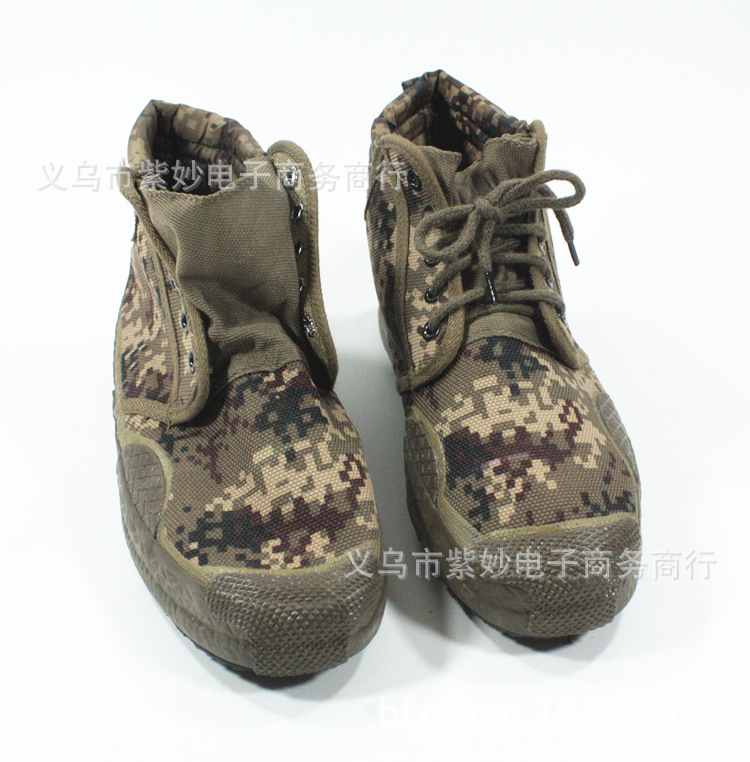 迷彩鞋 軍訓勞保鞋 高幫解放鞋 作訓鞋 迷彩叢林數位膠鞋男春秋批發・進口・工廠・代買・代購