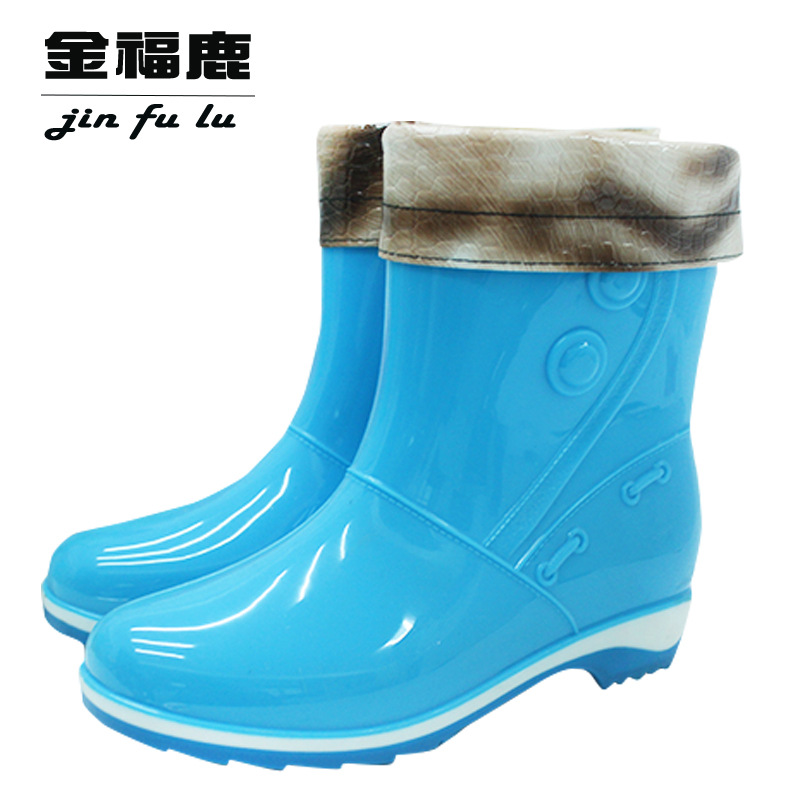廠傢直銷批發正品外貿雨鞋女式短筒雨靴冬季保暖套鞋防滑耐磨膠鞋批發・進口・工廠・代買・代購