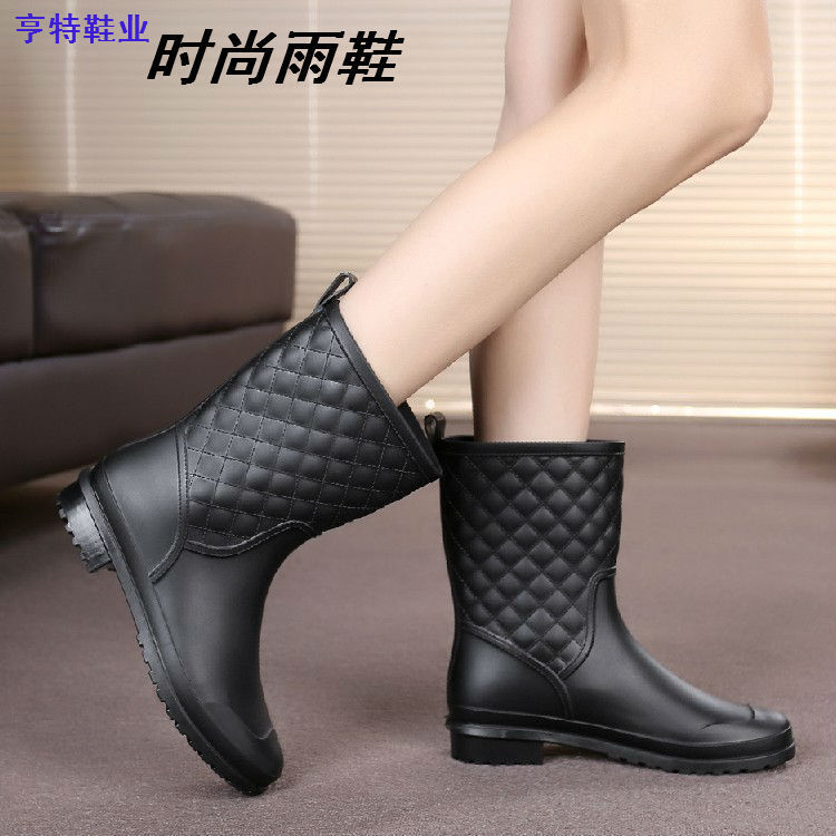 廠傢批發韓版中筒女式雨鞋水鞋 防滑大底時尚pvc磨砂純色淑女雨鞋批發・進口・工廠・代買・代購