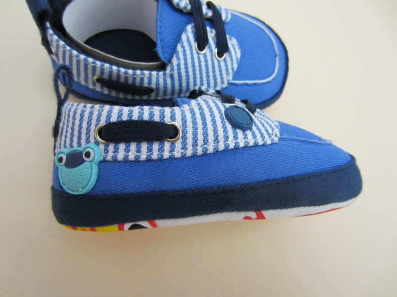外貿原單歐美品牌專櫃新款l藍條青蛙標寶寶鞋學步鞋嬰兒鞋批發・進口・工廠・代買・代購