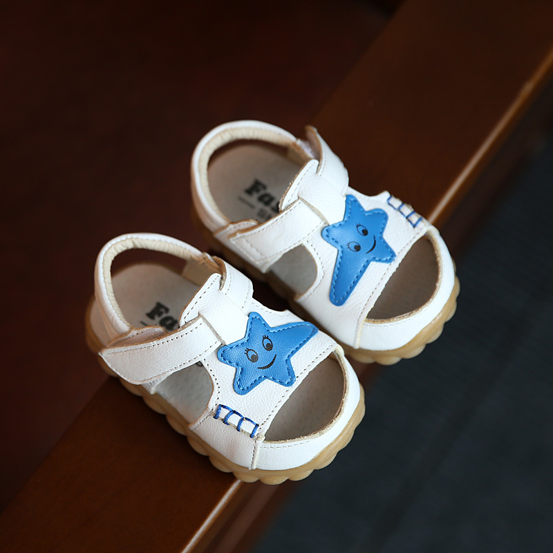 2016年夏季新款嬰幼兒寶寶真皮學步鞋可愛星星軟底男女小童鞋子批發・進口・工廠・代買・代購