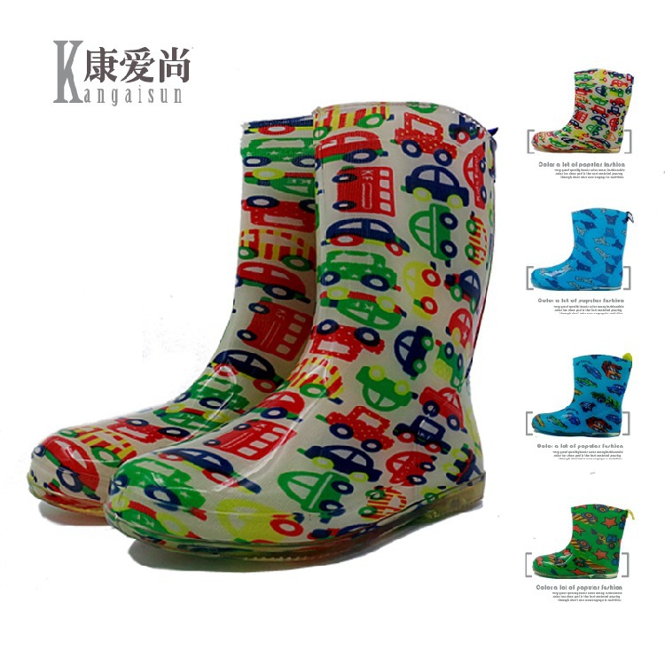韓國加厚防水雨靴中筒女孩寶寶雨鞋套鞋兒童女童卡通防滑卡通雨靴批發・進口・工廠・代買・代購