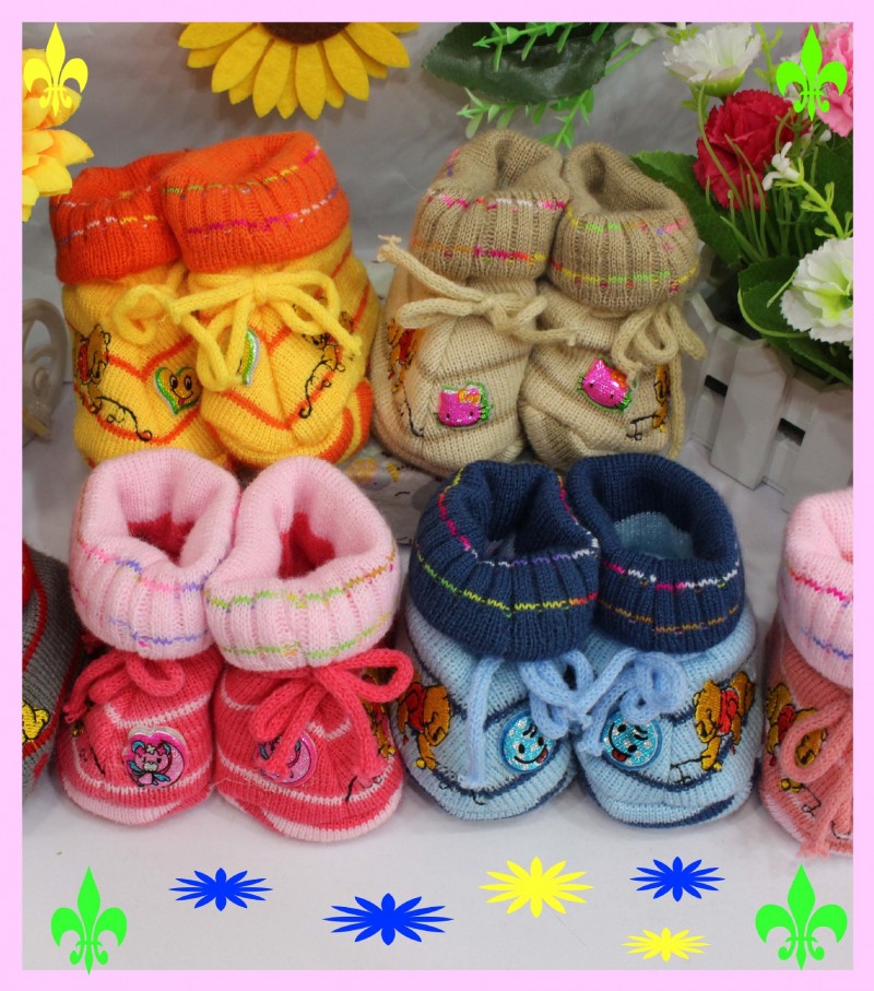 供應嬰兒鞋新生兒可愛雙層毛線鞋襪 寶寶保暖鞋 針織鞋襪批發・進口・工廠・代買・代購