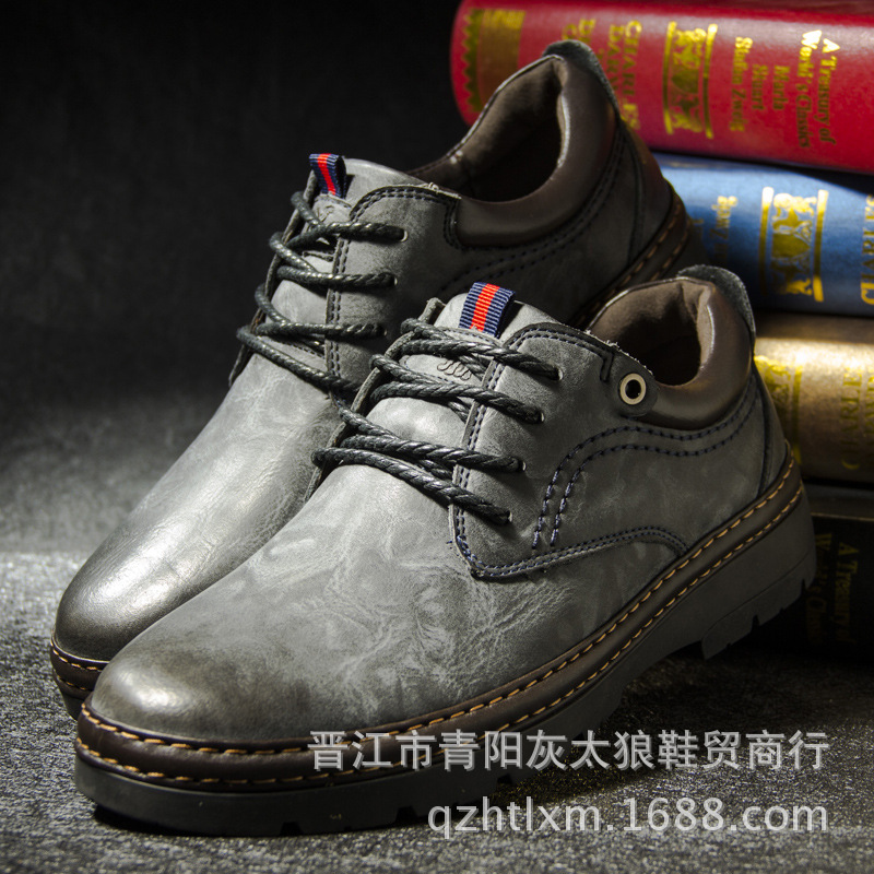 新款男士大頭皮鞋男真皮商務正裝手工縫製系帶男鞋休閒單鞋8010工廠,批發,進口,代購