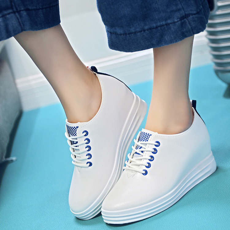聖夢鴿2016年秋季新款韓版內增高小白鞋系帶休閒時尚女單鞋工廠,批發,進口,代購