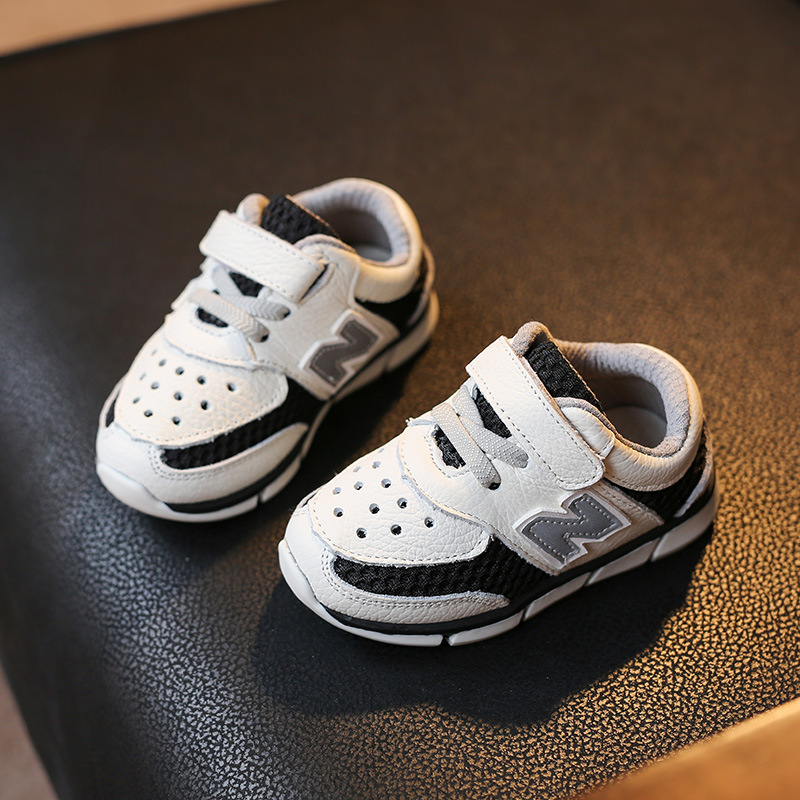 批發小童運動鞋韓版真皮網孔透氣男女寶寶跑步鞋1-2-3歲嬰兒鞋工廠,批發,進口,代購