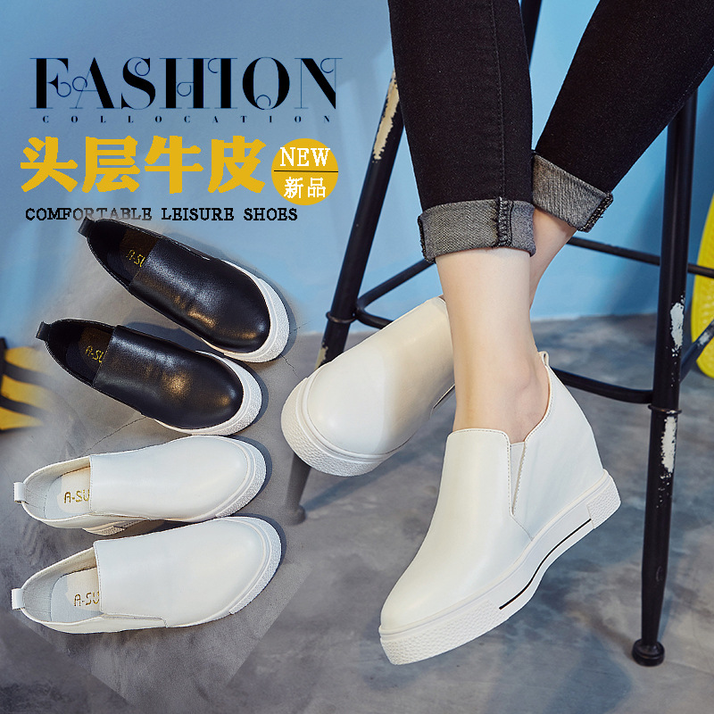女鞋內增高女鞋春夏款新款樂福鞋新品女鞋尖頭女士鞋子單鞋小白鞋批發・進口・工廠・代買・代購
