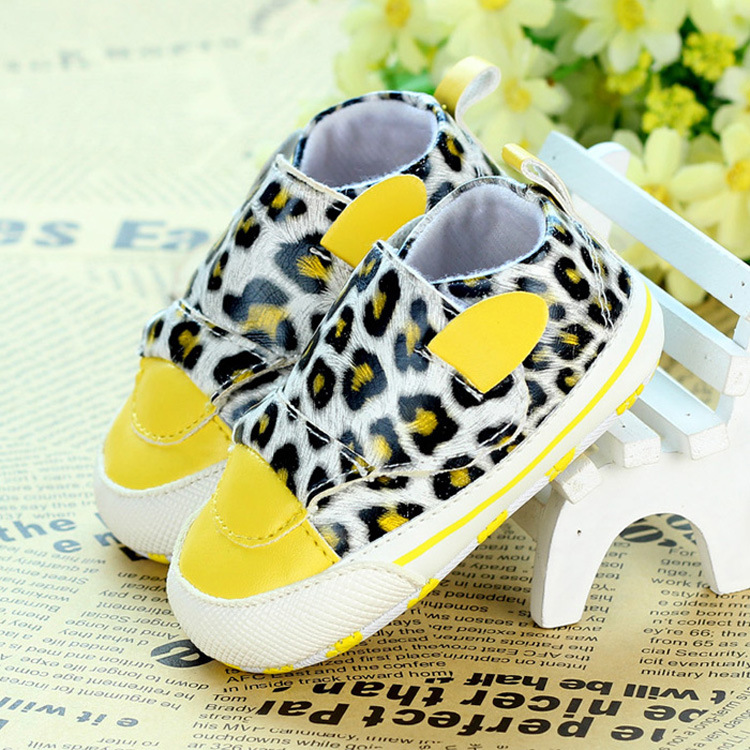 2015新款黃色豹紋時尚個性寶寶鞋 室內軟底1歲男女嬰兒學步寶寶鞋批發・進口・工廠・代買・代購