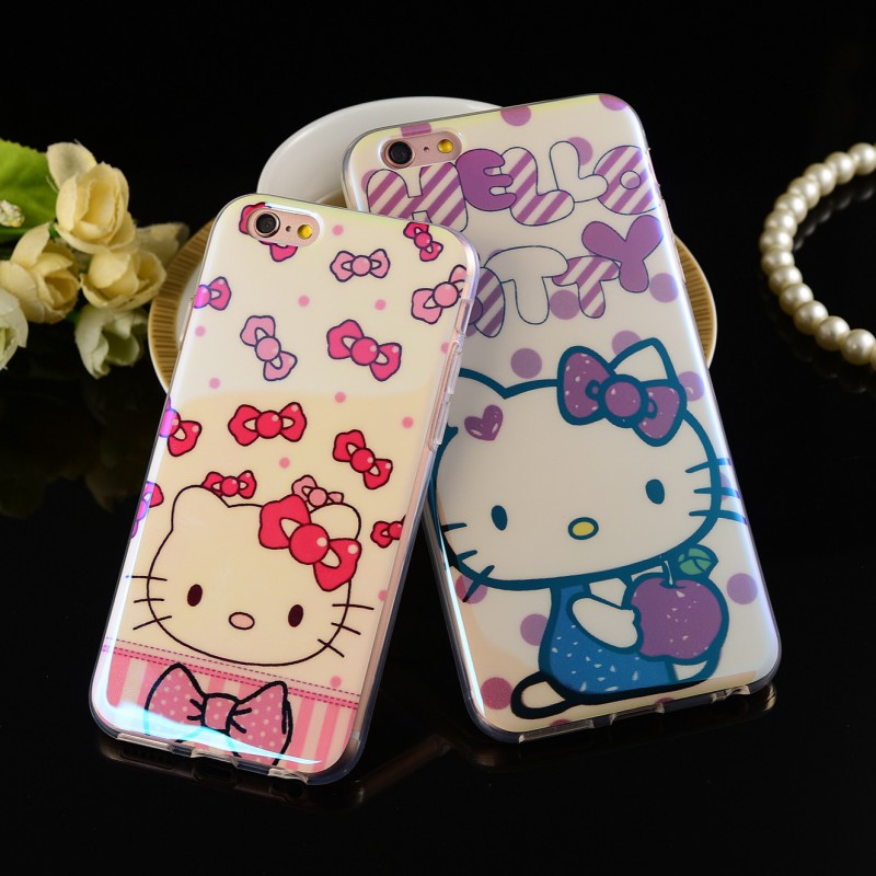卡通kitty貓iPhone6S手機殼蘋果6plus全包軟殼4.7寸藍光保護套女工廠,批發,進口,代購