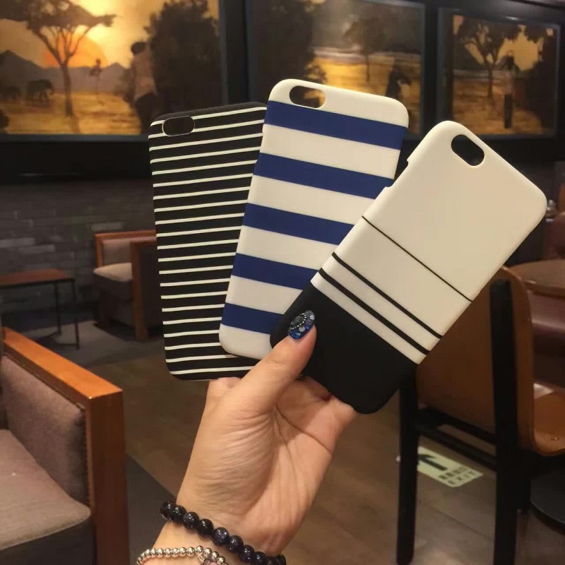 韓國簡約藍條紋iphone6s手機殼磨砂蘋果6plus保護套情侶硬殼潮工廠,批發,進口,代購
