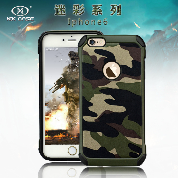 新款 iphone6盔甲迷彩手機殼 iphone6s plus全包二合一防摔保護套工廠,批發,進口,代購