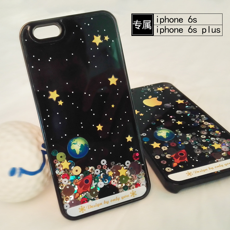 星空星星 iphone6流沙星球 滿天星蘋果6 plus手機保護套流沙殼工廠,批發,進口,代購