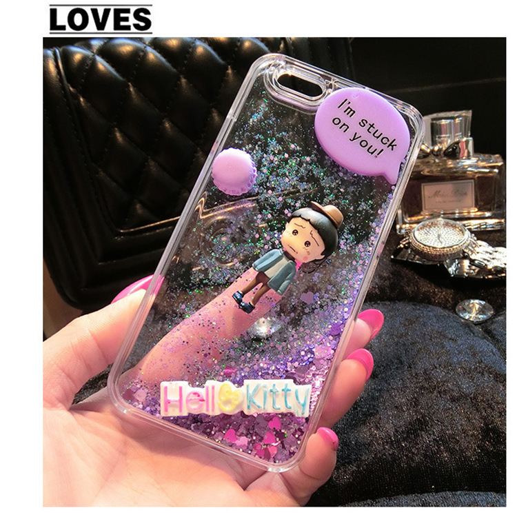 小丸子 流沙手機殼iphone6/6plus 軟邊保護套韓國防摔女款潮殼工廠,批發,進口,代購