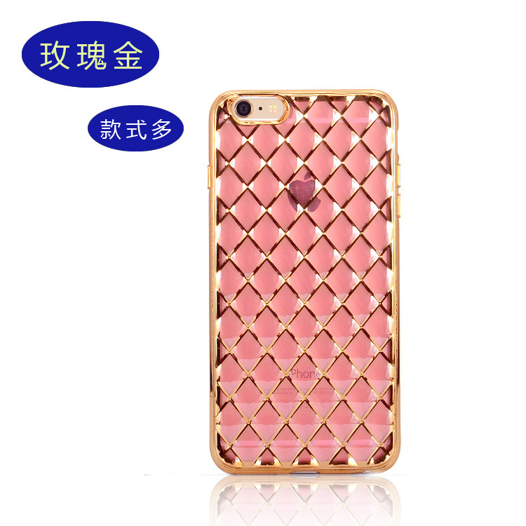 iphone6小羊皮TPU手機殼蘋果iphone6plus/6S電鍍防摔保護軟套菱形批發・進口・工廠・代買・代購
