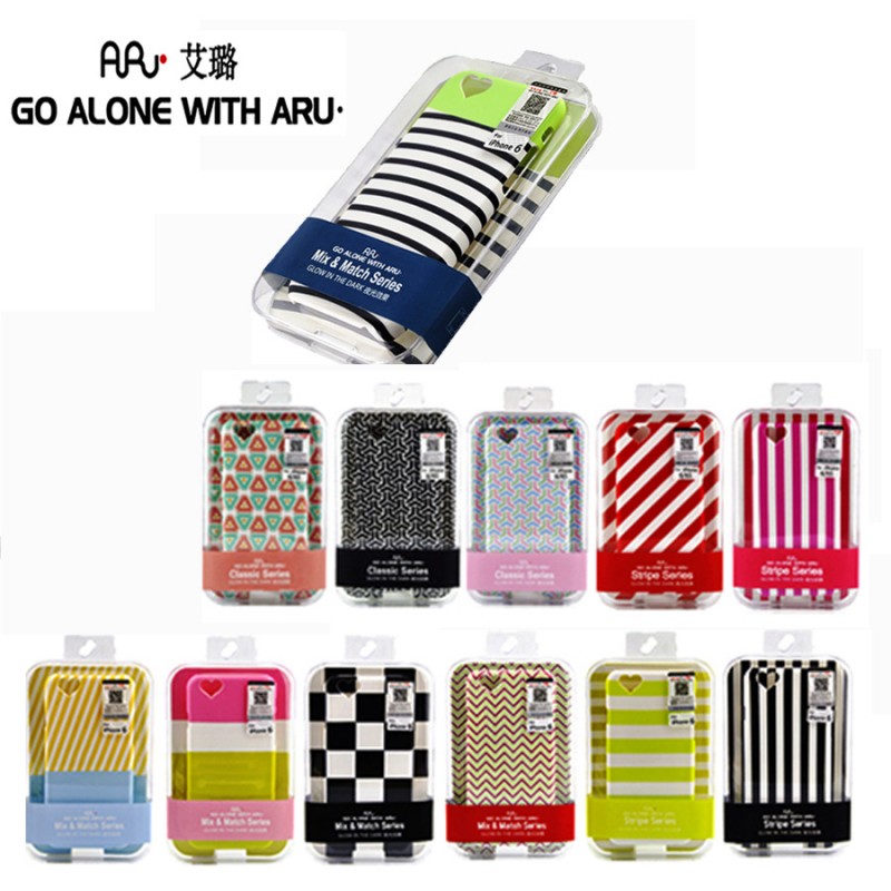 廠傢直供蘋果iphone6Splus手機殼三星磨砂幾何條紋夜光突感保護套工廠,批發,進口,代購