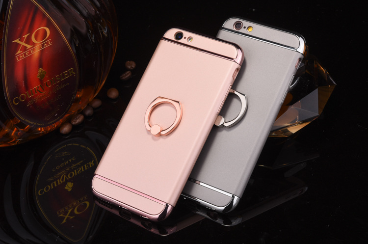 新款蘋果6手機殼 6s電鍍3合1保護套 iphone6plus磨砂金屬指環支架批發・進口・工廠・代買・代購