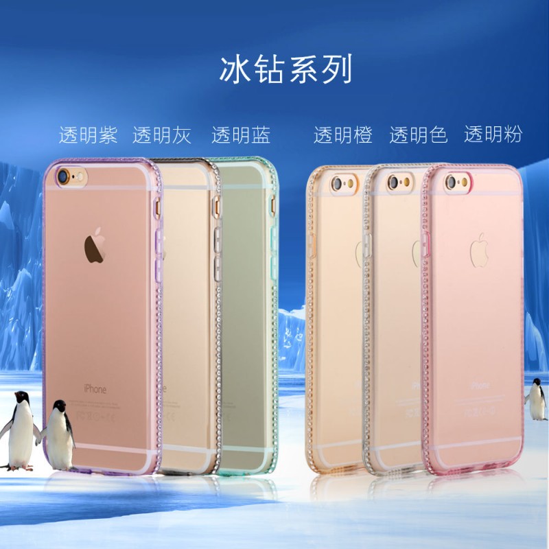 冰鉆超薄鑲鉆tpu手機保護殼矽膠蘋果iphone6s透明手機保護套批發・進口・工廠・代買・代購