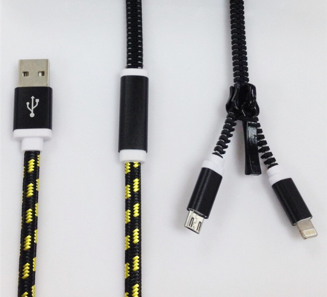 新款拉鏈數據線iphone6安卓通用二合一數據線 創意拉鏈數據線批發工廠,批發,進口,代購