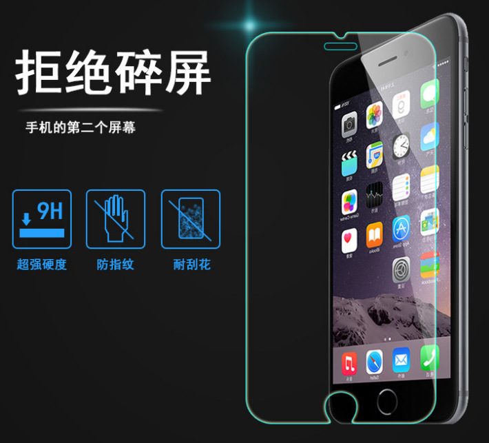 蘋果iPhone6/6puls鋼化玻璃膜 防刮保護膜蘋果6鋼化玻璃膜工廠,批發,進口,代購