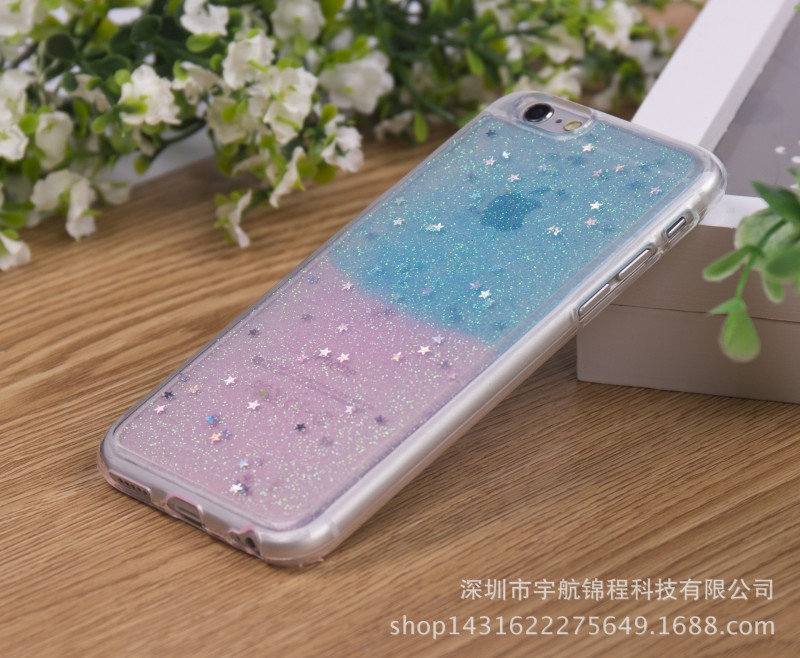滴膠閃粉iphone6 plus手機殼蘋果iPhone5s閃粉保護套全包邊軟殼套工廠,批發,進口,代購