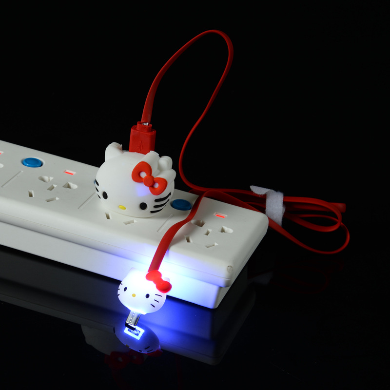 工廠直銷蘋果6S叮當貓kitty貓充電線 iPhone6 plus發光卡通數據數工廠,批發,進口,代購