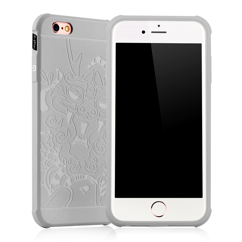 蘋果6S+ iPhone6Plus矽膠刀鋒防摔殼 祥龍紋手機殼手機套批發・進口・工廠・代買・代購