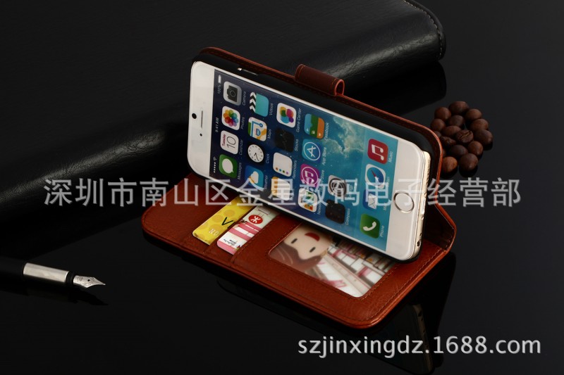 新款 適用iphone6s手機皮套 6S真皮手機套 左右翻帶支架皮套工廠,批發,進口,代購