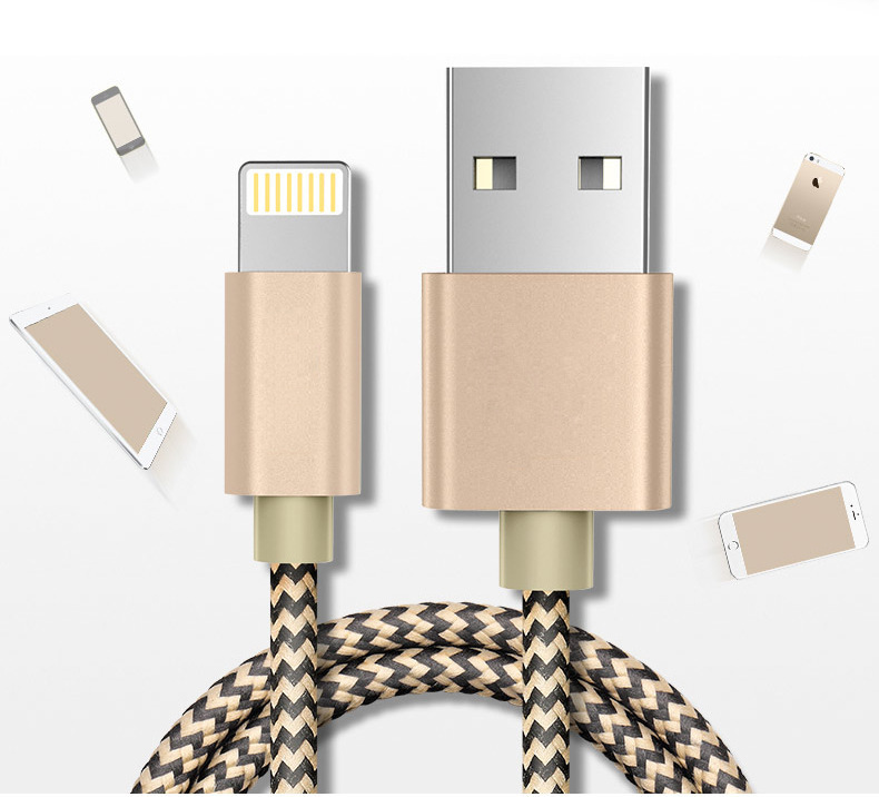 適用於蘋果iPhone6 5s數據線 安卓通用鋁合金編織尼龍充電線雷帝工廠,批發,進口,代購