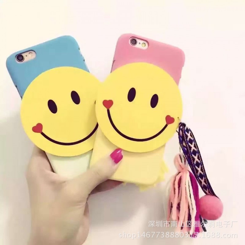 愛心笑臉蘋果6s手機殼 漸變色iPhone6plus流蘇毛球硬殼一件代發工廠,批發,進口,代購