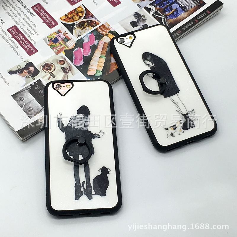 愛心孔自帶指環扣iphone6S亞克力手機殼 蘋果6plus支架可掛繩軟殼工廠,批發,進口,代購