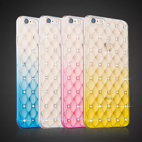 iPhone6S滿天星手機殼 蘋果6plus透明矽膠漸變鑲鉆tpu保護套軟殼工廠,批發,進口,代購