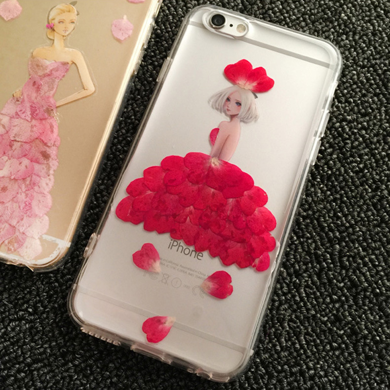創意新款 iphone6S手機殼 蘋果5S殼TPU真花手機殼 乾花透明保護套工廠,批發,進口,代購
