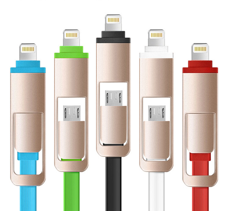 USB二合一數據線 一拖二數據線iPhone6s安卓麵條充電線 吊籃線工廠,批發,進口,代購