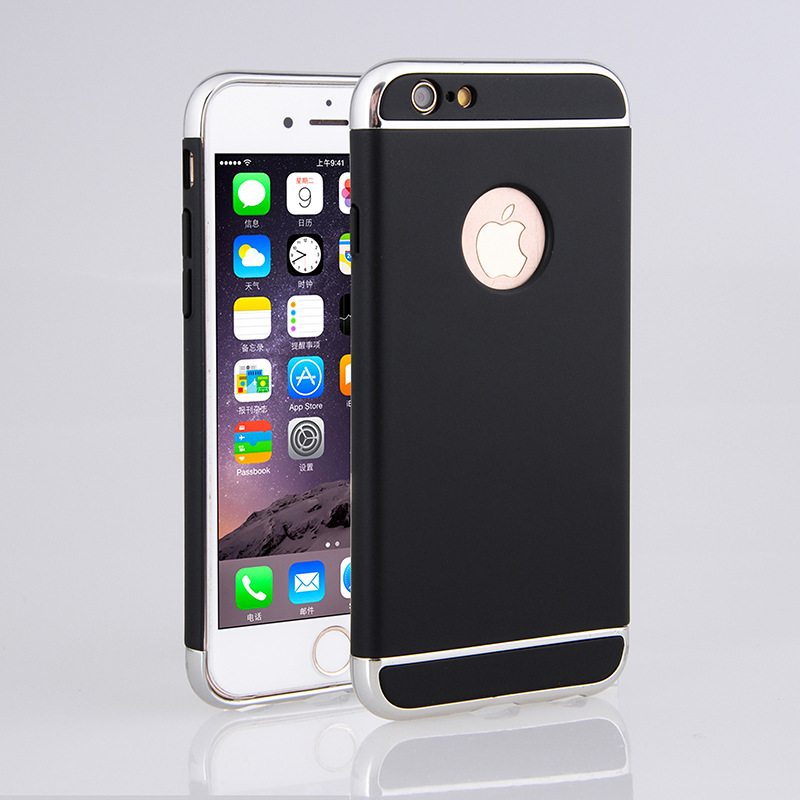 新款iPhone6S電鍍手機殼全包PC撞色三件套手機保護套 廠傢直銷批發・進口・工廠・代買・代購