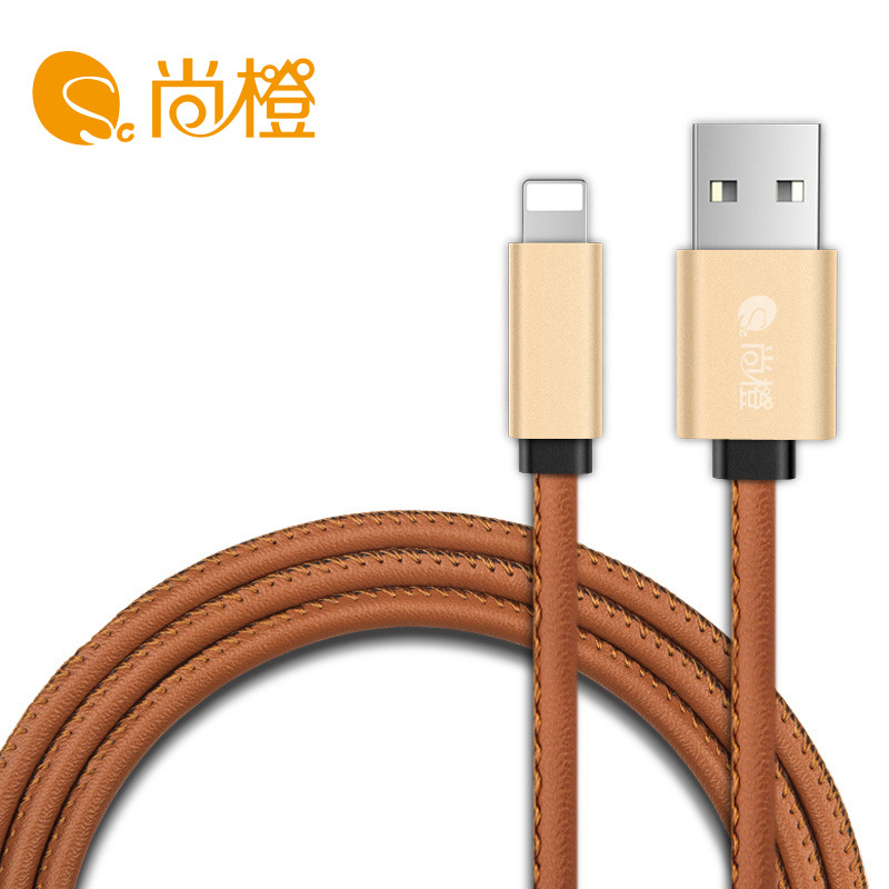 尚橙 新款皮革數據線蘋果5 iphone6 s 鋁合金智能手機USB充電線工廠,批發,進口,代購