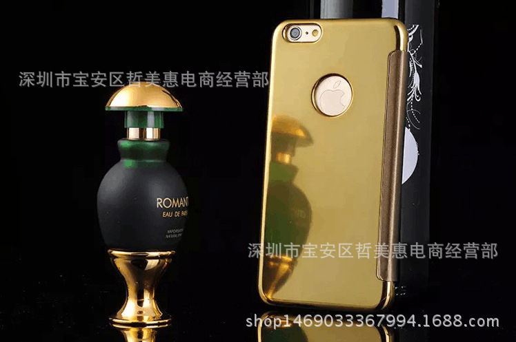 新款iphone6手機殼鏡麵 蘋果6plus皮套 6G/6P電鍍鏤空翻蓋保護套批發・進口・工廠・代買・代購