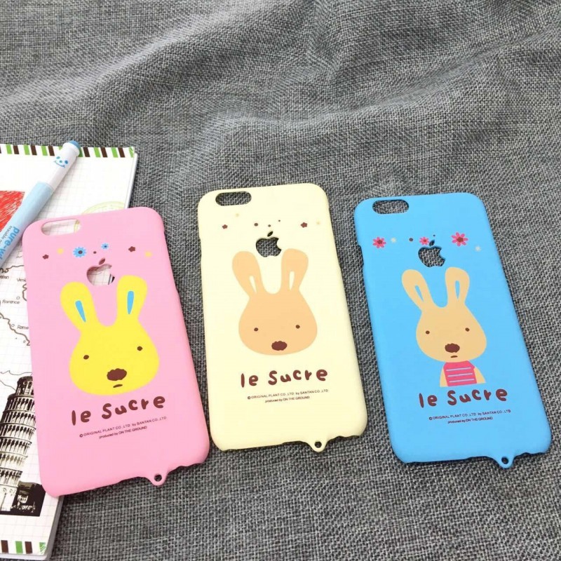 潮牌iPhone6S手機殼 砂糖兔蘋果6plus磨砂手感保護套 帶掛繩孔萌批發・進口・工廠・代買・代購