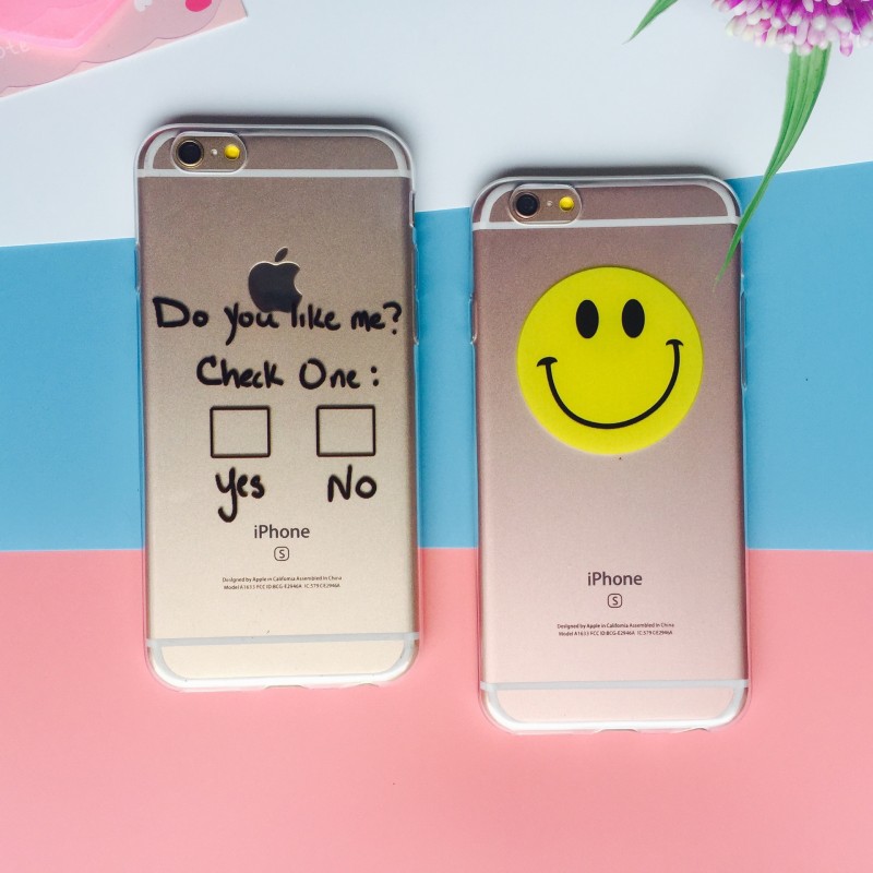 iphone6S手機殼蘋果6plus卡通笑臉彩繪手機套5SE高透TPU軟膠外殼工廠,批發,進口,代購