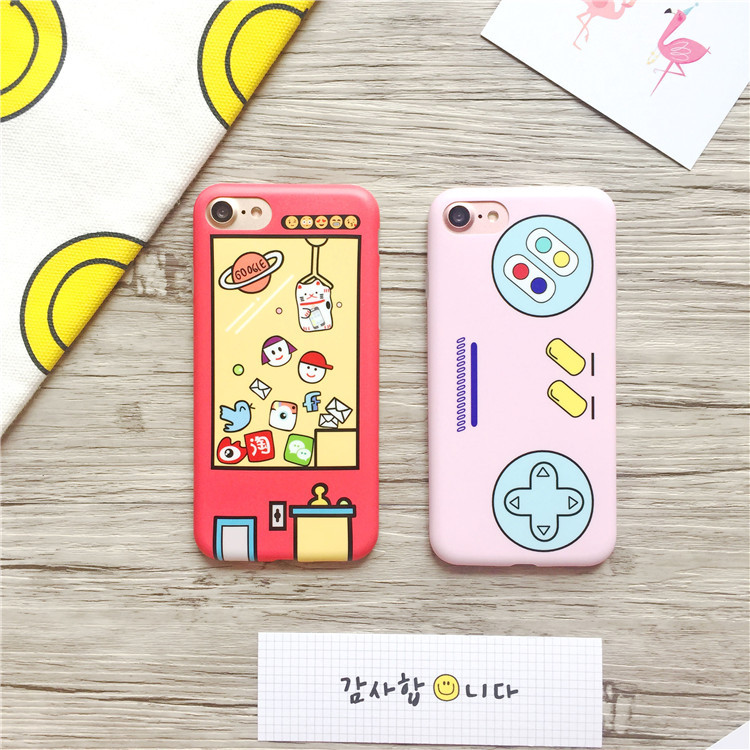 可愛粉色遊戲機蘋果7手機殼iphone6plus軟殼6s保護套磨砂IMD情侶工廠,批發,進口,代購