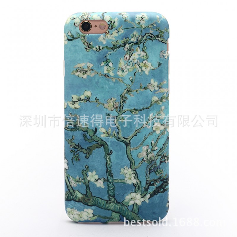 現貨梵高油畫寫真杏花IMDTPU手機殼蘋果iphone6 6s plus 磨砂軟殼工廠,批發,進口,代購
