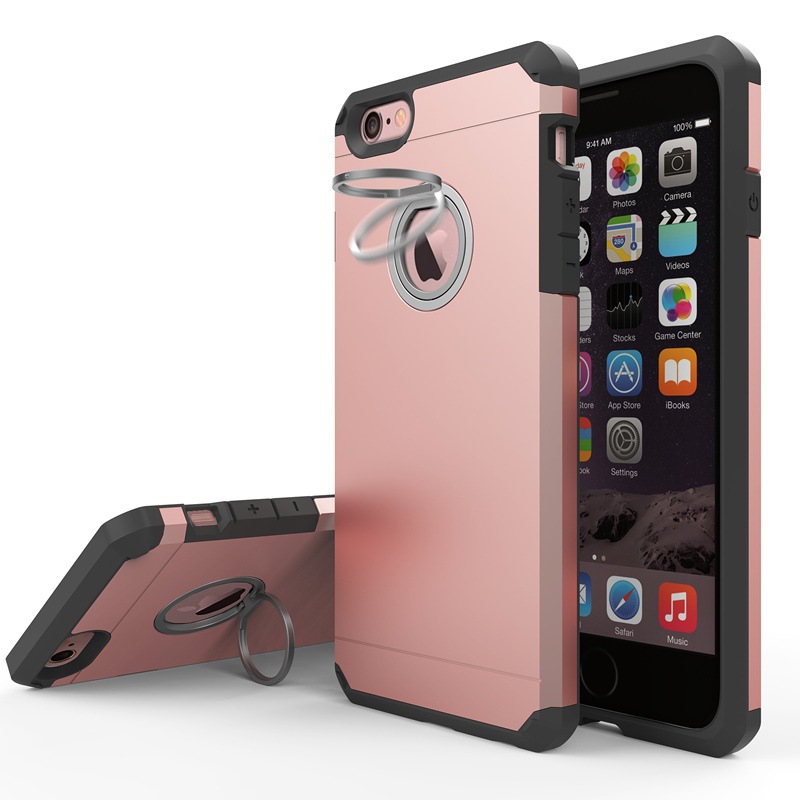 新款創意蘋果6隱形指環扣支架手機殼iphone6防摔保護套廠傢直銷批發・進口・工廠・代買・代購