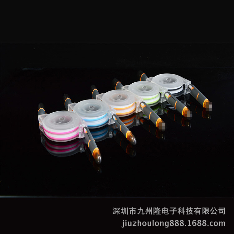 新款二合一伸縮果凍數據線 iphone6多功能數據線 一拖二雙色線工廠,批發,進口,代購